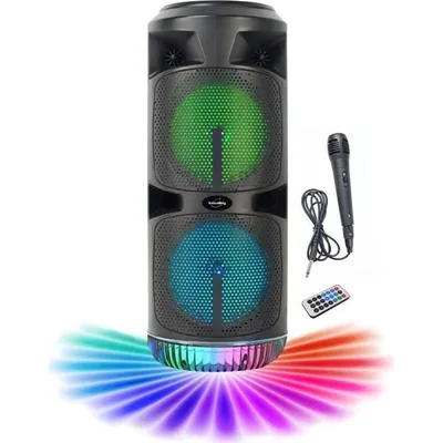 Obrázek produktu pro Karaoke reproduktory, Bluetooth V5.0, 450 W, 2 x 8palcové reproduktory, INOVALLEY KA03-XXL, LED světla