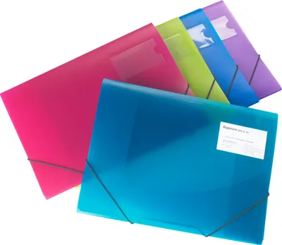 Produktbild von RAPESCO Eckspannermappe DIN A4+ PP transparent sortiert 5 Stück