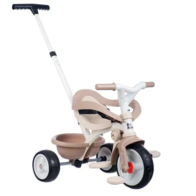Produktbild von Smoby Dreirad Be Move Komfort Beige - Kinderdreirad mit Schubstange, Sitz mit Sicherheitsgurt, Metallrahmen, Pedal-Freilauf, für Kinder ab 10 Monaten