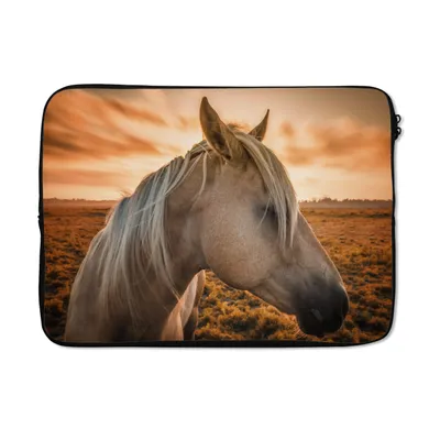Produktbild von MuchoWow® Laptop Hülle 13 Zoll Pferd - Tiere - Porträt Laptoptasche - Laptophülle - Sleeve - Rundumschutz