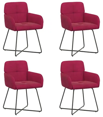 Produktbild von vidaXL Esszimmerstühle 4 pcs Samt (V) Weinrot 59 x 56,5 x 86 cm