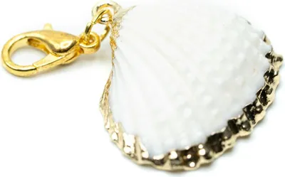 Produktbild von Muschel Charm Miniblings Anhänger Sommer Strand Meer Urlaub boho weiß gold