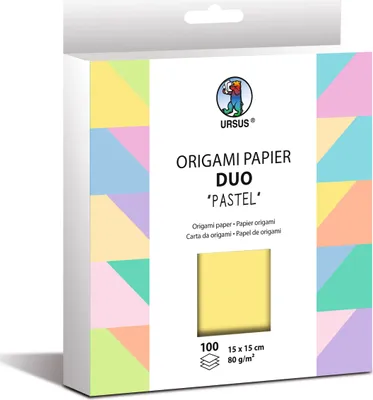 Obrázek produktu pro Sada papírů na origami, 100 listů, 15 x 15 cm, pastelové barvy