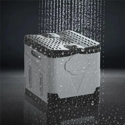 Image de Toilette portable - Toilette de camping - Pliable - Taille L - Anti-odeurs - En caoutchouc - Gris