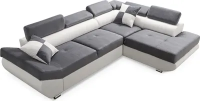Produktbild von Robin Saturn Ecksofa Schlaffunktion Bettkasten 5 Verstellbare Kopfstützen 2 Kissen Sofa L-Form Schlafsofa Freistehende Eckcouch Schlafcouch Wohnzimmermöbel Wohnlandschaft Rechts Ultra Weiß
