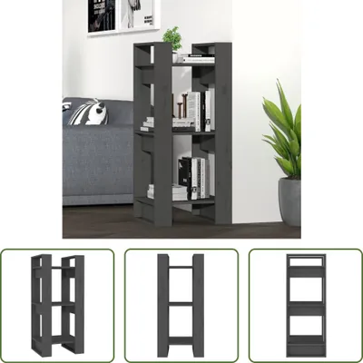Produktbild von The Living Store Bücherregal/Raumteiler Grau 41x35x91 cm Massivholz Kiefer