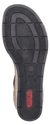 Produktbild von Rieker Damen Sandalette mit Fesselriemen und Keilabsatz 63780, Größe:42 EU, Farbe:Schwarz