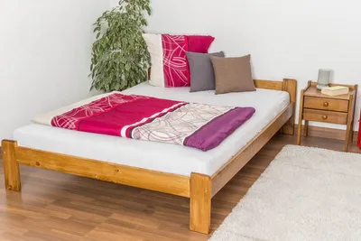 Produktbild von Futonbett Kiefer 140 x 200 cm Eiche mit Lattenrost