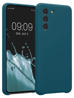 Produktbild von kwmobile Hülle kompatibel mit Samsung Galaxy S21 - Hülle Silikon gummiert - Handyhülle - Handy Case in Petrol matt