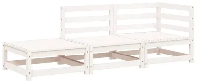 Immagine prodotto di vidaXL Divano da giardino con poggiapiedi a 2 posti, bianco, in legno massello di pino