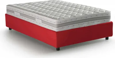 Produktbild von Quadratisches und halbes Bett Dbamb, Containerbett mit Stoffbespannung, 100%  Italy, Frontöffnung, inklusive Matratze Cm 120x190, Rot