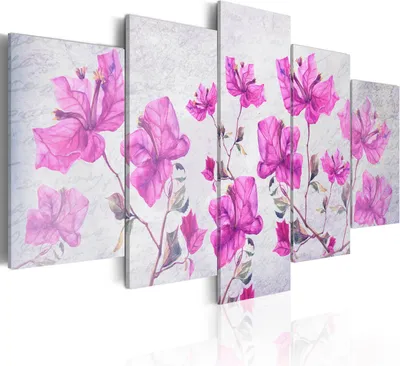 Produktbild von Leinwandbilder 200x100 cm b-A-0220-b-p Vlies Leinwandbild 5 tlg Kunstdruck modern Wandbilder XXL Wanddekoration Design Wand Bild BLUMEN