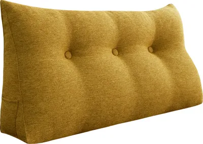 Immagine prodotto di Cuscino poggiatesta ergonomico in look lino, cuscino da lettura, cuscino a cuneo, cuscino per lo schienale, cuscino per il riposo, cuscino decorativo