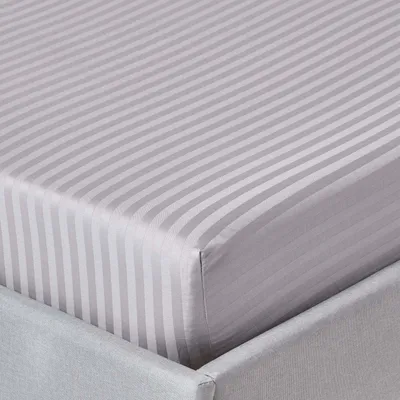 Obrázek produktu pro Prostěradlo HOMESCAPES šedé, hustota vláken 330, 90 x 190 cm