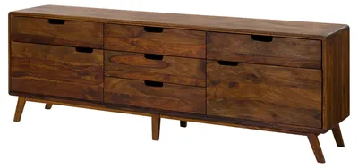Immagine prodotto di MASSIVMOEBEL24 | Credenza in legno di Sheesham 200x40x65 Noce cerato MALMÖ 2 #130