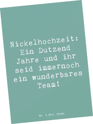 Produktbild von Mr. & Mrs. Panda Ansichtskarte Spruch 12. Hochzeitstag Nickelhochzeit - Meeresbrise - Geschenk, Ehejubiläum, Ansichtskarten, Postkarten, bildkarte, Ehe, einzelkarte