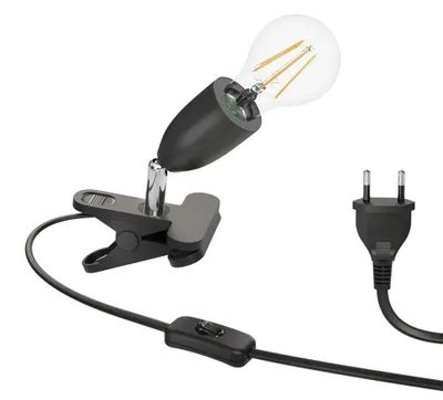 Obrázek produktu pro Stolní lampa s paticí E27, černá, včetně LED žárovky s teplotou světla 1600 lm, teplá bílá