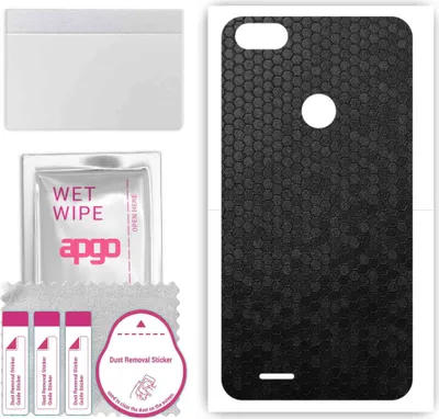 Produktbild von apgo Rückseite Schutzfolie, Skin, kompatibel mit Tecno F2 LTE, Hinten Displayschutzfolie aus Vinylfolie, kratzfest, einfache Montage - Schwarze Honigwabe