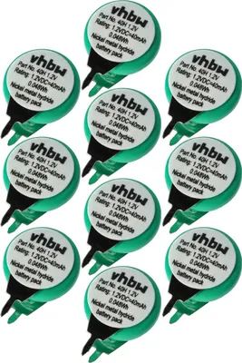 Produktbild von vhbw 10x NiMH Ersatz Knopfzellen-Akku (40 mAh, 1,2 V, NiMH)