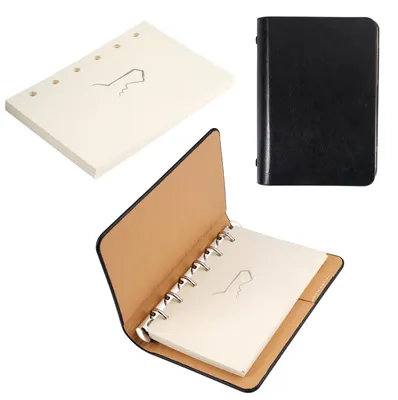 Produktbild von A7 Ringbuch Notizbuch Kunstleder 14.7x10.6cm mit Stiftschlitz nachfüllbar