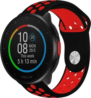 Produktbild von Strap-it Polar Pacer Sportarmband (Schwarz/Rot)