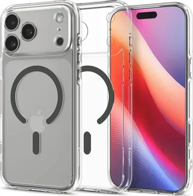 Produktbild von Spigen Ultra Hybrid (MagFit), Cover, Apple, iPhone 17 Pro, 16 cm (6.3"), Granit, Transparent