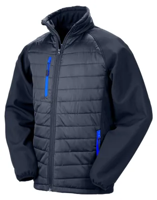 Produktbild von Result Genuine Recycled - "Compass" Softshelljacke für Herren FK3181 (L) (Marineblau/Königsblau)