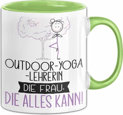 Produktbild von Outdoor-Yoga-Lehrerin Geschenk Tasse Becher Die Frau Die Allen Kann Geschenkidee für eine Outdoor-Yoga-Lehrerin Lustig (Grün)
