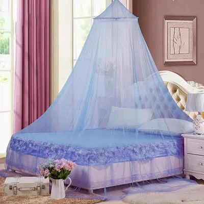 Imagen del producto de Mosquitera para cama, color azul claro, para habitación infantil, protección contra insectos, tipo dosel