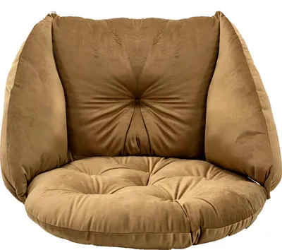 Produktbild von Kissen für Hängesessel, Hängestuhl – Runde Sitzkissen mit Silikonfaser – Kissen für Hängeschaukel aus Samtstoff – Beige – Hängesitz – Indoor & Outdoor