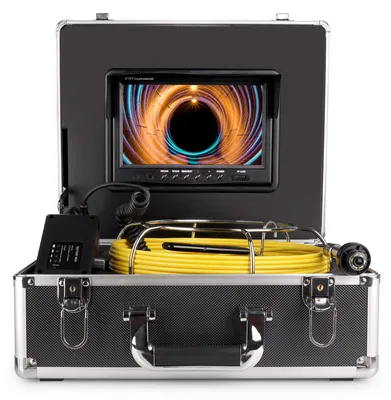 Produktbild von Kanalinspektionskamera mit 9-Zoll-Monitor, Aluminium-Transportkoffer, 8 GB TF-Karte, 4500 mAh Akku, 30 m/98 ft Kabel, IP68 wasserdicht