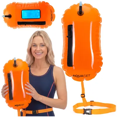 Productafbeelding van Zwemboei - Voor Openwaterzwemmen - Zwemveiligheidsboei - Incl. drybag /Saferswimmer/Safe swimmer/ 20 Liter / Reddingsfluitje - Oranje