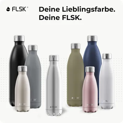 Produktbild von FLSK Trinkflasche 500ml Edelstahl isoliert, 1010-0500-0013, Wasserflasche