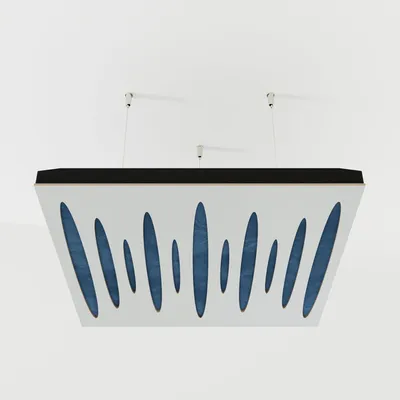 Obrázok produktu pre Sada 4 kusov akustických stropných panelov PULSAR, materiál: zamat, rozmer: 50x50x5 cm, farba: biela/modrá