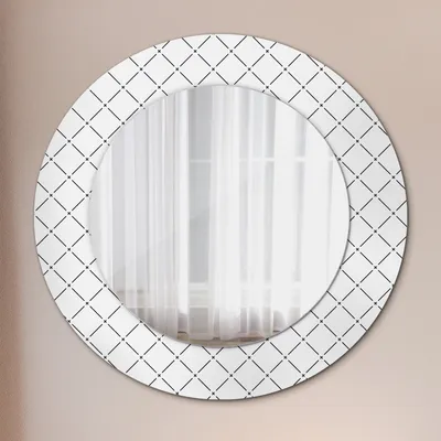 Produktbild von Spiegel - Mirror zum Wandspiegel Schlafzimmer – Schminkspiegel- Gekreuzt Linien- Ø50cm