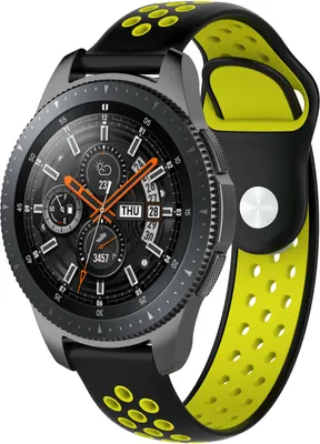 Produktbild von Strap-it Samsung Galaxy Watch 46mm Sportarmband (Schwarz / Gelb)