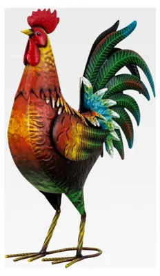 Produktbild von Bunte Hahnfigur aus Metall 39 cm