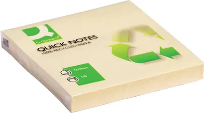 Produktbild von Q-Connect® KF05609 Haftnotizen Recycling - 76 x 76 mm, gelb