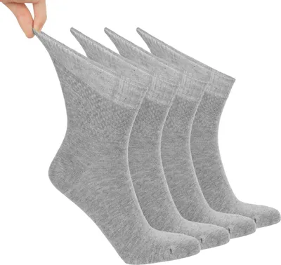 Produktbild von NoblesBox Diabetikersocken Damensocken (Beutel, 4 Paar) Bambussocken 35-38 Grau