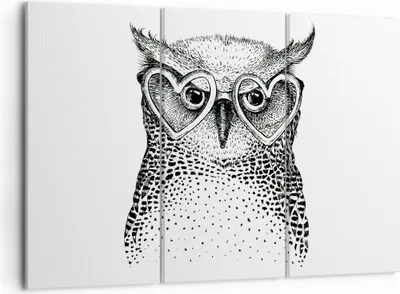 Produktbild von Bild auf Leinwand - Leinwandbild - Mode Design Eule Aquarell - 105x70cm - Wand Bild - Wanddeko - Leinwanddruck - Bilder - Kunstdruck - Wanddekoration - Leinwand bilder - Wandkunst - CE105x70-3124