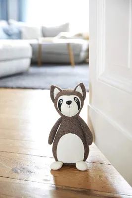 Productafbeelding van Deurstopper met dierenmotief - Wasbeer, donkerbruin/wit