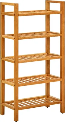 Obrázek produktu pro Botník s 5 policemi 50 x 27 x 100 cm masivní dubové dřevo