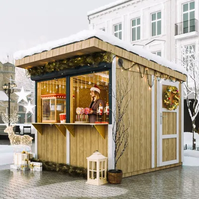 Produktbild von Wysokiej jakości mobilne stoisko sprzedażowe - 5,9 m² - H240x248x305 cm - Timbela M950
