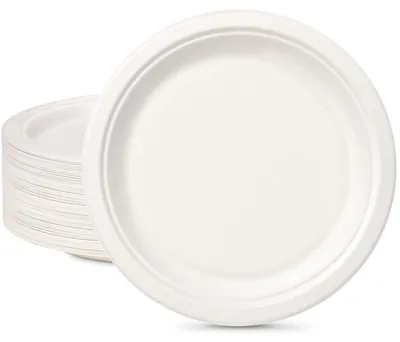 Immagine prodotto di Piatti usa e getta, 100 pezzi - Piatti di carta, 26 cm - Biodegradabili - Piatti per feste - Resistenti all'acqua - Stoviglie usa e getta