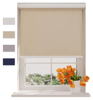 Immagine prodotto di Tenda a rullo a cassonetto Pure - Oscurante - Sabbia - 110 x 175 cm