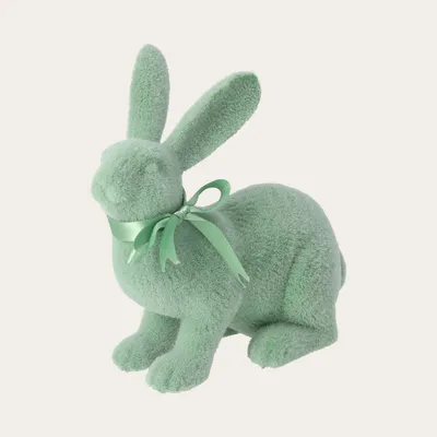 Immagine prodotto di KEYHOMESTORE | Coniglio in Materiale Sintetico Verde H. 21 cm