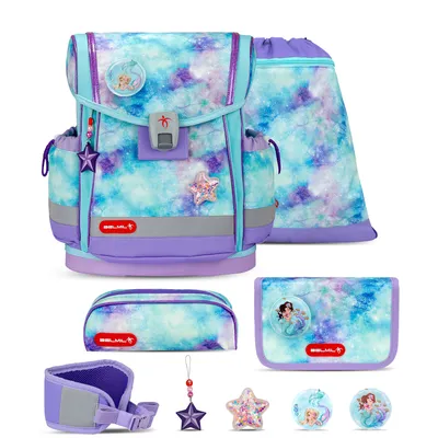 Produktbild von Classy Plus Mermaids Schulranzen Set 6-teilig mit extra Hüftgurt