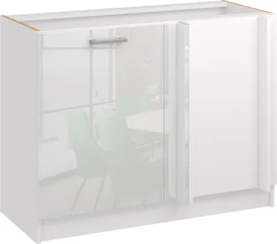 Produktbild von Roe Furniture | Küchenunterschrank 85 cm - Weiß - Weiß Glänzend - Kücheneckschrank - Ohne Arbeitsplatte - Unterschränke Küche - DPP