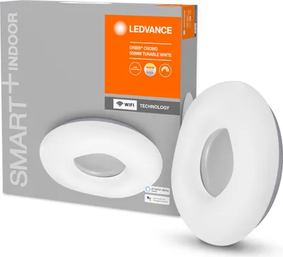 Productafbeelding van Ledvance LED Smart+ Wand- & Deckenleuchte Orbis Cromo Weiß Ø50cm 34W 3200lm 3000K-6500K Dimmbar App Google Alexa WiFi