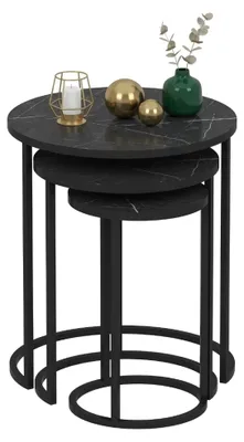 Produktbild von Daiano - Couchtisch, 50x50x58h cm Schwarz, 3-teiliges Set